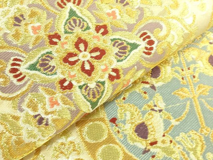 平和屋本店●極上　西陣　川島織物　六通柄　本袋帯　唐織　狩猟花文　金糸　逸品　DZAB7838kh6