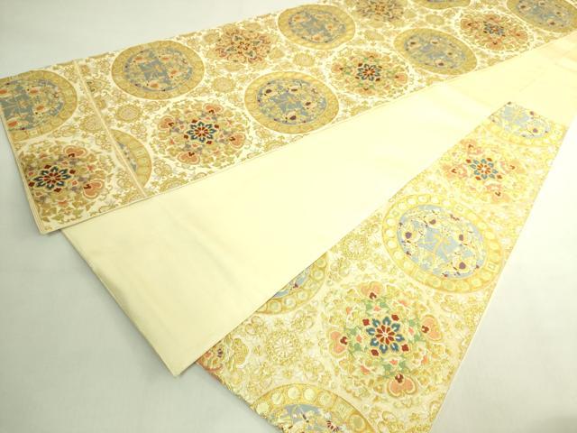 平和屋本店●極上　西陣　川島織物　六通柄　本袋帯　唐織　狩猟花文　金糸　逸品　DZAB7838kh6
