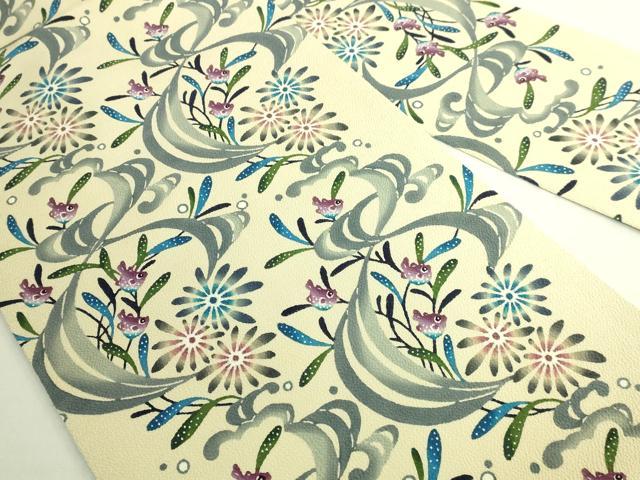 平和屋本店●最高級　城間栄順　本場琉球紅型　九寸名古屋帯　海想　伊と幸　鬼しぼ縮緬　ますいわ屋扱い　参考資料付き　逸品 DZAB7845kh6