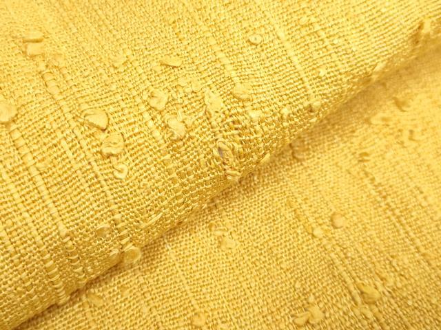 平和屋本店●極上　浦野理一　経節紬　九寸名古屋帯　向日葵色地　逸品　DZAB7847kh6