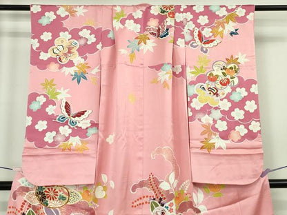 平和屋本店[]極上　七五三　女の子　7歳　祝着　駒刺繍　橘　立波　金彩　逸品　DZAB7851kh6
