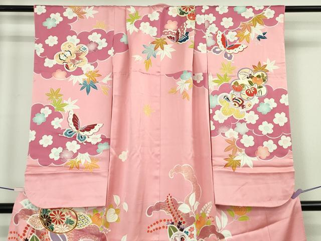 平和屋本店[]極上　七五三　女の子　7歳　祝着　駒刺繍　橘　立波　金彩　逸品　DZAB7851kh6
