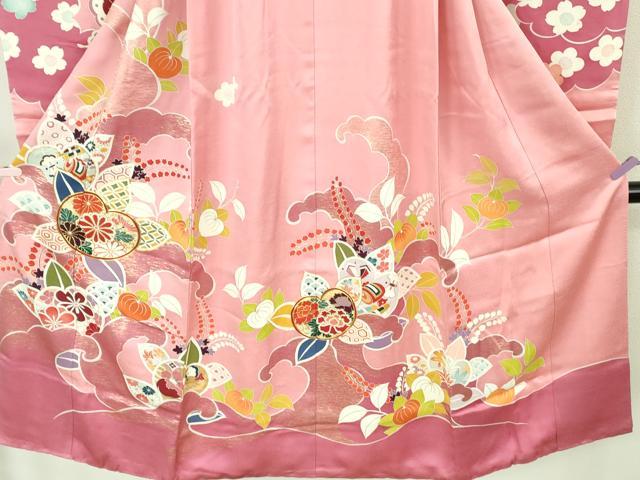 平和屋本店[]極上　七五三　女の子　7歳　祝着　駒刺繍　橘　立波　金彩　逸品　DZAB7851kh6