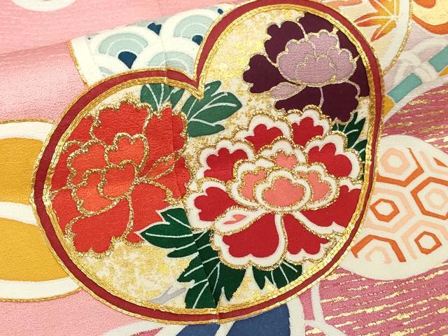 平和屋本店[]極上　七五三　女の子　7歳　祝着　駒刺繍　橘　立波　金彩　逸品　DZAB7851kh6
