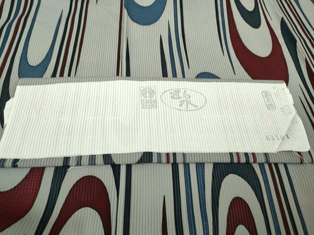 平和屋本店＊極上　夏物　キモノデザイナー　斉藤上太郎　小紋　縦絽　壺垂　五泉　反端付き　逸品　DZAB7854kh6