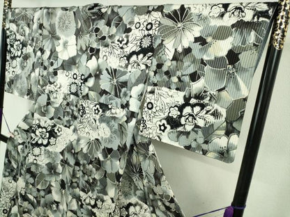 平和屋本店●極上　染色作家　斉藤三才　小紋　草花尽くし　暈し染め　逸品　DZAB7859kh6