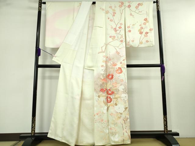 平和屋着物●極上　訪問着　枝梅　枝花文　暈し染め　逸品　DZAB7865kh6