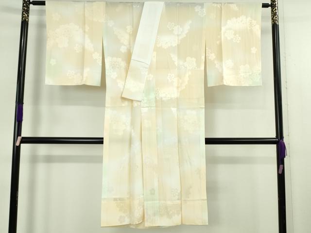 平和屋本店●極上　訪問着・長襦袢(無双仕立て)セット　駒刺繍　枝垂れ花　花丸文　金彩　逸品　未使用　DZAB7870kh6