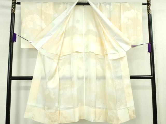 平和屋本店●極上　訪問着・長襦袢(無双仕立て)セット　駒刺繍　枝垂れ花　花丸文　金彩　逸品　未使用　DZAB7870kh6