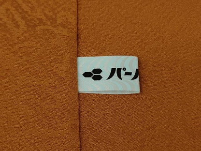 平和屋本店●極上　キモノデザイナー　斉藤上太郎　小紋　お召地　背抜き仕立て　黒地　金糸　金通し地　反端付き　逸品　DZAB7874kh6
