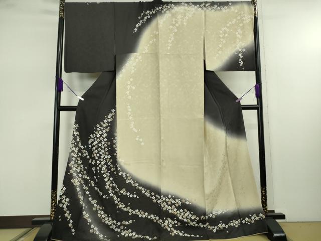 平和屋本店●極上　訪問着　枝垂れ桜　暈し染め　金彩　ロング丈　逸品　DZAB7876kh6