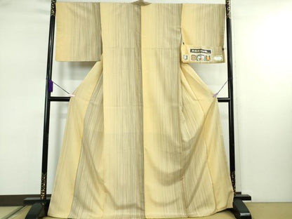 平和屋本店●極上　本塩沢　やまだ織　200色　袷　阿部芳子作　証紙付き　逸品　DZAB7887kh6