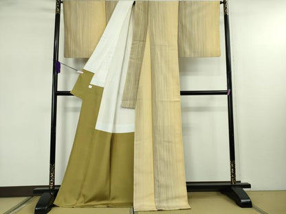 平和屋本店●極上　本塩沢　やまだ織　200色　袷　阿部芳子作　証紙付き　逸品　DZAB7887kh6