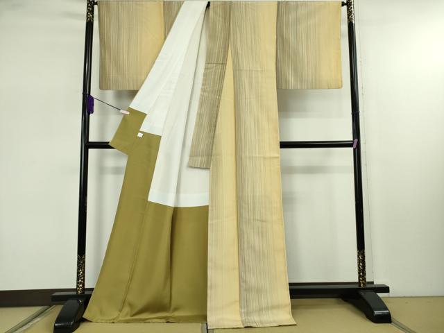 平和屋本店●極上　本塩沢　やまだ織　200色　袷　阿部芳子作　証紙付き　逸品　DZAB7887kh6