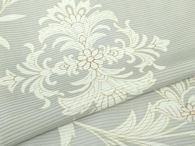 平和屋本店＊極上　夏物　訪問着　絽　更紗花文　乳白色地　金彩　逸品　DZAB7893kh6