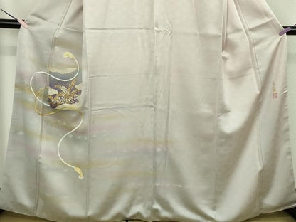 平和屋本店●極上　人間国宝　福田喜三郎　訪問着　刺繍　色紙萩文　紐文　暈し染め　金糸　ますいわ屋扱い　逸品　DZAB7924kh6