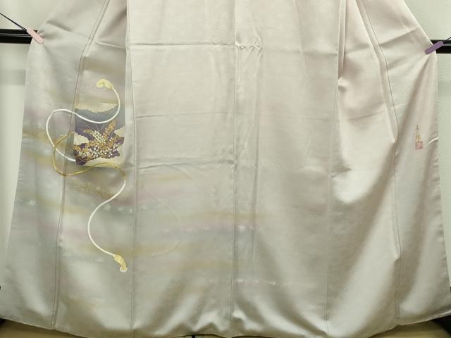 平和屋本店●極上　人間国宝　福田喜三郎　訪問着　刺繍　色紙萩文　紐文　暈し染め　金糸　ますいわ屋扱い　逸品　DZAB7924kh6