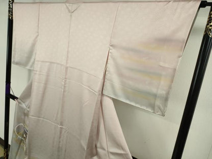 平和屋本店●極上　人間国宝　福田喜三郎　訪問着　刺繍　色紙萩文　紐文　暈し染め　金糸　ますいわ屋扱い　逸品　DZAB7924kh6