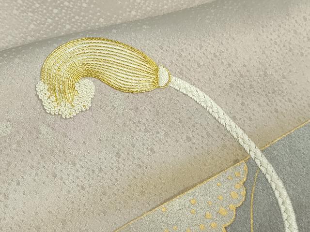 平和屋本店●極上　人間国宝　福田喜三郎　訪問着　刺繍　色紙萩文　紐文　暈し染め　金糸　ますいわ屋扱い　逸品　DZAB7924kh6