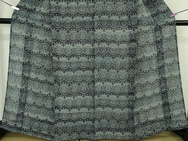 平和屋本店＊希少　夏物　藍香房　小紋　紗　天然藍染　樹下双鳥文　逸品　DZAB7927kh6