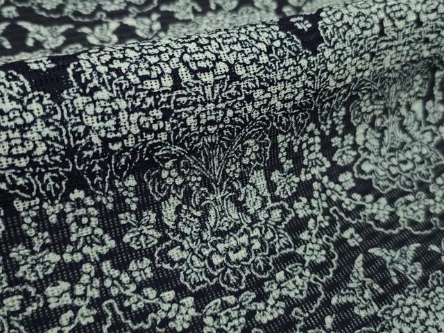 平和屋本店＊希少　夏物　藍香房　小紋　紗　天然藍染　樹下双鳥文　逸品　DZAB7927kh6