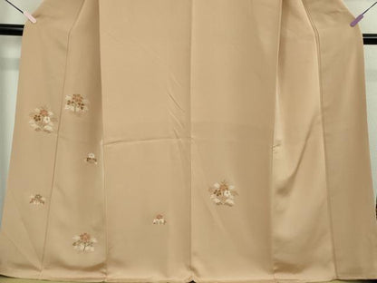 平和屋本店●極上　京都老舗銘店・に志田　訪問着　刺繍　草花　伽羅色地　金糸　たとう紙付き　逸品　DZAB7930kh6