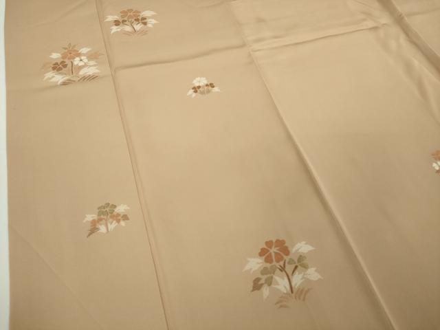 平和屋本店●極上　京都老舗銘店・に志田　訪問着　刺繍　草花　伽羅色地　金糸　たとう紙付き　逸品　DZAB7930kh6