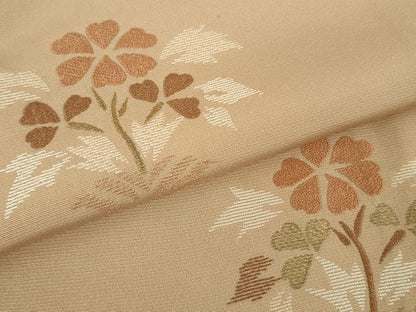 平和屋本店●極上　京都老舗銘店・に志田　訪問着　刺繍　草花　伽羅色地　金糸　たとう紙付き　逸品　DZAB7930kh6