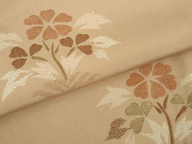 平和屋本店●極上　京都老舗銘店・に志田　訪問着　刺繍　草花　伽羅色地　金糸　たとう紙付き　逸品　DZAB7930kh6