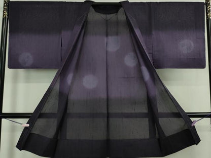 平和屋本店∞極上　長羽織　スリーシーズン　春夏秋　塵除け　刺繍　花丸文　暈し染め　やまと誂製　反端付き　逸品　未使用　DZAB7932kh6