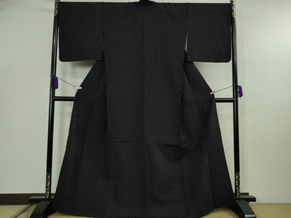 平和屋本店▽極上　久留米絣　単衣　綿　坂田織物謹製　証紙付き　逸品　DZAB7935kh6