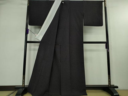 平和屋本店▽極上　久留米絣　単衣　綿　坂田織物謹製　証紙付き　逸品　DZAB7935kh6