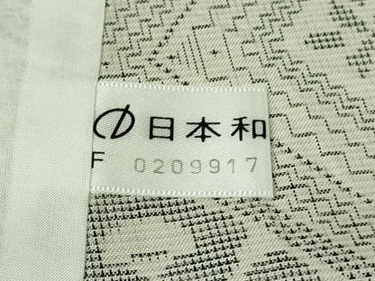 平和屋本店▽希少　現代龍郷　龍郷絣　本場大島紬　白大島　単衣　涼風　夢おりの郷謹製　証紙付き　逸品　DZAB7937kh6