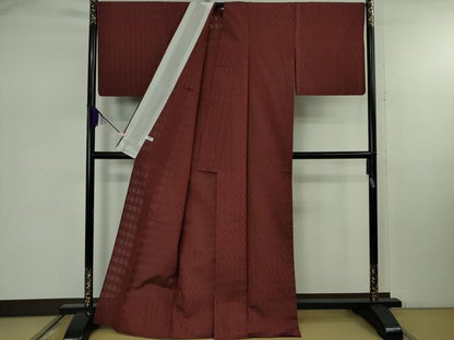 平和屋本店＊希少　沖縄県最高級織物　夏物　首里花倉織　首里織　花織・絽織・紗織　葡萄茶色地　逸品　DZAB7939kh6