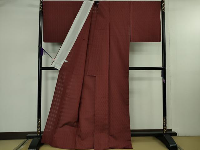 平和屋本店＊希少　沖縄県最高級織物　夏物　首里花倉織　首里織　花織・絽織・紗織　葡萄茶色地　逸品　DZAB7939kh6