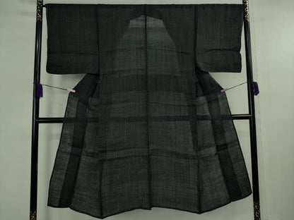 平和屋着物＊極上　夏物　男性　重要無形文化財　本場宮古上布　苧麻　縞　逸品　DZAB7941kh6