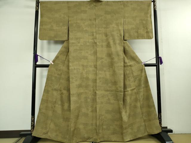 平和屋着物●極上　本場結城紬　重要無形文化財　100亀甲　雲取り花楓文　梅幸茶色地　逸品　DZAB7944kh6
