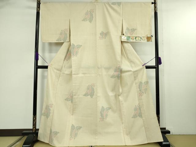平和屋本店○極上 本場結城紬 重要無形文化財 100亀甲 飛び亀甲柄 奥順