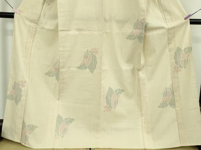 平和屋本店●極上　本場結城紬 重要無形文化財 100亀甲 飛び亀甲柄 奥順謹製　舞蝶文　薄い蒸栗色地　証紙付き　逸品　未使用　DZAB7945kh6