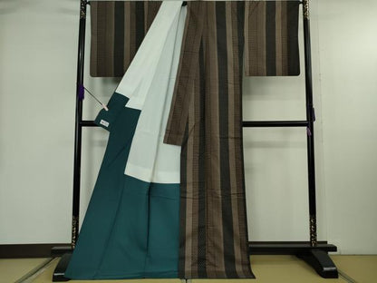 平和屋着物●極上　本場大島紬　9マルキ　吉祥間道　やまと誂製　ロング丈　逸品　DZAB7947kh6