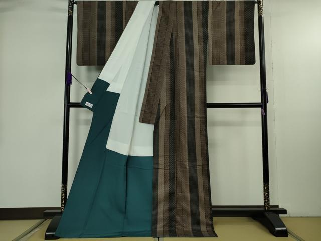 平和屋着物●極上　本場大島紬　9マルキ　吉祥間道　やまと誂製　ロング丈　逸品　DZAB7947kh6