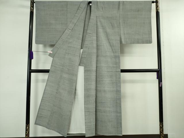 平和屋本店▽極上　男性　結城ちぢみ　単衣　小倉謹製　小倉太々　今幡部　鼠色　証紙付き　逸品　DZAB7954kh6