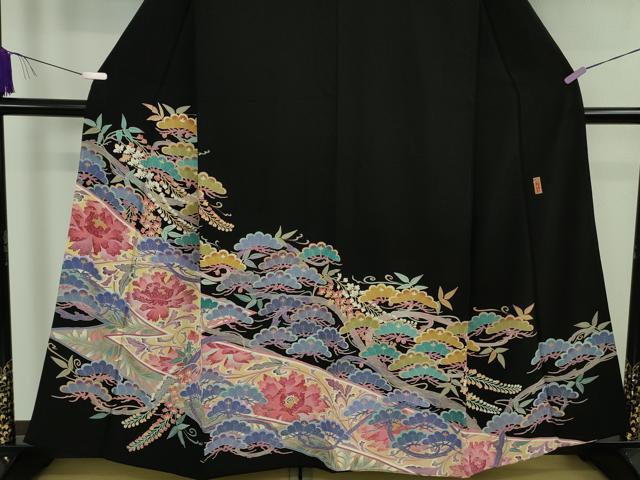 平和屋本店●極上　本加賀友禅作家　中町博志　黒留袖　松花文　逸品　DZAB7959kh6