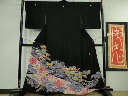 平和屋本店●極上　本加賀友禅作家　中町博志　黒留袖　松花文　逸品　DZAB7959kh6
