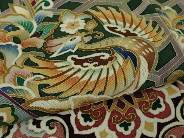 平和屋本店●極上　本加賀友禅作家　奥原一就　黒留袖　鳳凰花蝶文　逸品　DZAB7960kh6