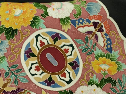 平和屋本店●極上　本加賀友禅作家　奥原一就　黒留袖　鳳凰花蝶文　逸品　DZAB7960kh6