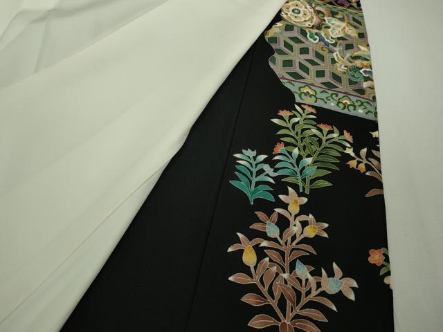 平和屋本店●極上　本加賀友禅作家　奥原一就　黒留袖　鳳凰花蝶文　逸品　DZAB7960kh6