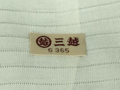 平和屋本店＊極上 夏物 人間国宝 小宮康孝 色留訪問着 傳統江戸小紋 絽 鮫小紋柄 朝顔　鶸茶色×白　三越扱い　反端付き　逸品 DZAB7964kh6