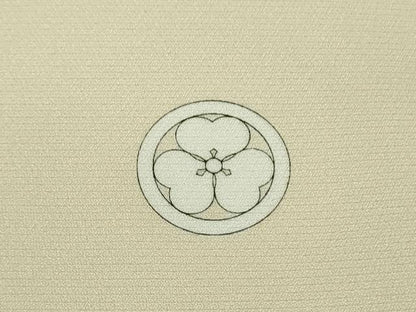 平和屋本店●極上　訪問着　総手刺繍　笹文　鳥の子色地　金糸　反端付き　逸品　未使用　DZAB7972kh6