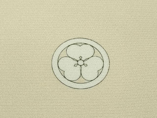 平和屋本店●極上　訪問着　総手刺繍　笹文　鳥の子色地　金糸　反端付き　逸品　未使用　DZAB7972kh6